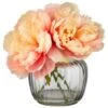 B&M Peony In Ribbed Glass Vase -Household Items Shop 380201 peony in ribbed glass vase