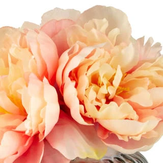 B&M Peony In Ribbed Glass Vase 4 B&M Peony In Ribbed Glass Vase - Image 2