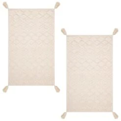 B&M Homestead Embossed Tea Towels With Tassels 2pk - Natural -Household Items Shop 380229 2pk homestead embossed tea towel with tassels 2