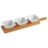 B&M Set Of 3 Serving Bowls With Bamboo Tray - Square -Household Items Shop 380368 3pk serving boards with bamboo tray square
