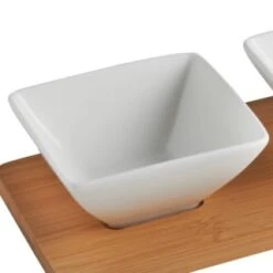 B&M Set Of 3 Serving Bowls With Bamboo Tray - Square 10 B&M Set Of 3 Serving Bowls With Bamboo Tray - Square -Household Items Shop 380368 3pk serving boards with bamboo tray square 2