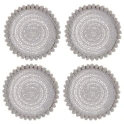 B&M Pom Pom Coasters - Grey 4pk -Household Items Shop 380383 4pk harmony pom pom coasters grey 2