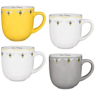 B&M Bee Happy Printed Mugs - 4pk 3 B&M Bee Happy Printed Mugs - 4pk