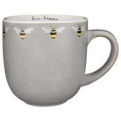 B&M Bee Happy Printed Mugs - 4pk 12 B&M Bee Happy Printed Mugs - 4pk -Household Items Shop 380506 4pk printed mugs bee happy grey