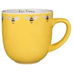 B&M Bee Happy Printed Mugs - 4pk 10 B&M Bee Happy Printed Mugs - 4pk -Household Items Shop 380506 4pk printed mugs bee happy yellow
