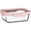 B&M Pink Glass Food Container - Large -Household Items Shop 380659 glass food container pink large 2