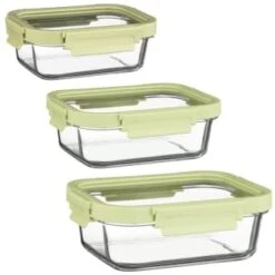B&M Green Glass Food Container - Medium 7 B&M Green Glass Food Container - Medium -Household Items Shop 380662 380663 380664 glass food container green medium 1