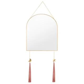 B&M Gold Mirror With Pink Tassels 3 B&M Gold Mirror With Pink Tassels