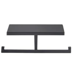 B&M Double Toilet Roll Holder & Shelf - Black 5 B&M Double Toilet Roll Holder & Shelf - Black -Household Items Shop 381372 double roll holder and shelf black 2