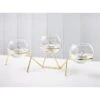 B&M Glass & Gold Tealight Candle Holder -Household Items Shop 381550 glass and gold tealight holder