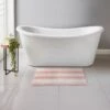 B&M Newbury Stripe Bath Mat 50 X 80cm - Blush -Household Items Shop 381559 newbury stripe bath mat blush