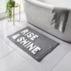 B&M Rise & Shine Tufted Bath Mat - Grey -Household Items Shop 381574 grey rise and shine bath mat