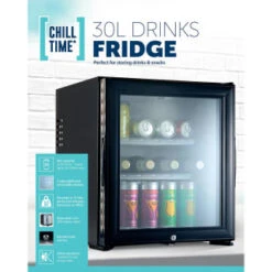 B&M Chill Time Mini Bar Fridge 30L -Household Items Shop 381810 chill time 30l drinks fridge 4