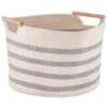 B&M Rhodes Striped Basket - Cream -Household Items Shop 381883 rhodes stripe basket
