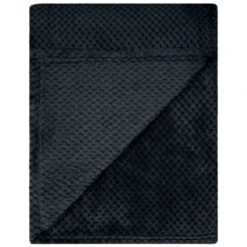 B&M Waffle Fleece Throw - Black 8 B&M Waffle Fleece Throw - Black -Household Items Shop 383147 supersoft waffle fleece throw black 3