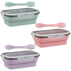 B&M Collapsible Lunch Box - Sage -Household Items Shop 383522 collapsible lunch box 4