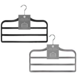 B&M Velvet Trouser Hangers 3pk - Black -Household Items Shop 383688 3pk pure velvet trouser hangers main
