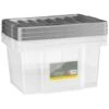 B&M Clear Storage Boxes With Lids 3pk 20L -Household Items Shop 384092 20l lidded box 3pk 3