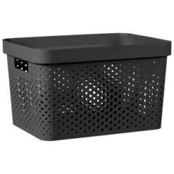 B&M Large Rectangular Spot Storage Basket - Black