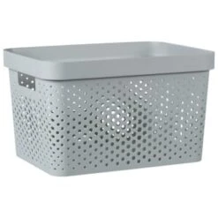 B&M Large Rectangular Spot Storage Basket - Grey