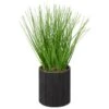 B&M Artificial Grass In Black Rattan Pot -Household Items Shop 387525 grass in black rattan pot