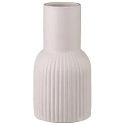 B&M Cream Ribbed Vase