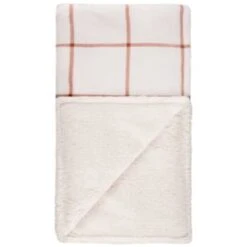 B&M Winston Check Sherpa Throw - White -Household Items Shop 388854 winston check throw with sherpa 3
