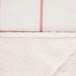 B&M Winston Check Sherpa Throw - White -Household Items Shop 388854 winston check throw with sherpa 4