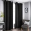 B&M Oxford Black Black Out Curtains With Eyelets 66 X 90" 1 B&M Oxford Black Black Out Curtains With Eyelets 66 X 90" -Household Items Shop 388922 388923 388924 388925 388927 oxford black black out curtain with eyelets 1