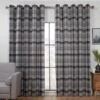 B&M Oakland Traditional Woven Grey Check Curtains 46 X 72" -Household Items Shop 388935 388936 388937 388938 388939 oakland woven check curtain grey 3