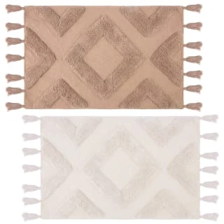 B&M Diamond Flatweave Bath Mat - Mink 4 B&M Diamond Flatweave Bath Mat - Mink - Image 2