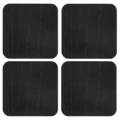B&M Black Wooden Coasters 4pk -Household Items Shop 390404 4pk wooden coasters solid wood black 2