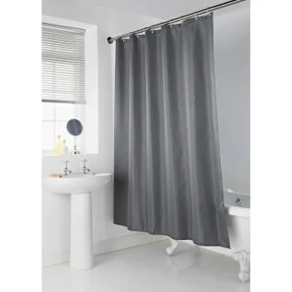 B&M Mono Jacquard Shower Curtain - Grey 3 B&M Mono Jacquard Shower Curtain - Grey
