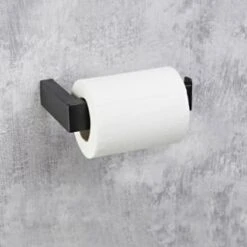 B&M Black Fitted Toilet Roll Holder