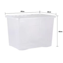 B&M Extra Large Storage Box With Lid -Household Items Shop 391380 clear 80l storgae box and lid 3