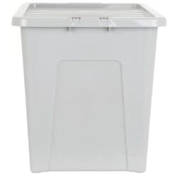 B&M Storage Box With Lid 80L - Grey -Household Items Shop 391381 grey 80l storage box and lid 2
