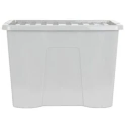B&M Storage Box With Lid 80L - Grey -Household Items Shop 391381 grey 80l storage box and lid