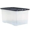 B&M Large Clear Storage Box With Lid 60L - Black -Household Items Shop 391386 clear 60 litre box with lid black 2