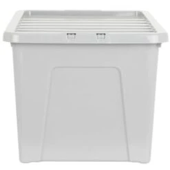 B&M Storage Box With Lid 60L - Grey -Household Items Shop 391387 grey 60l storage box