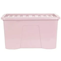 B&M Storage Box With Lid 60L - Dusty Pink -Household Items Shop 391389 dusty pink 60l storage box