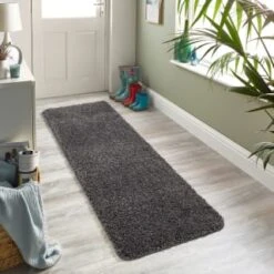 B&M Buddy Plain Shaggy Grey Runner Doormat