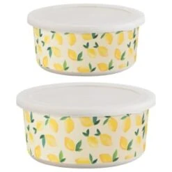 B&M Round Tubs 2pk - Lemons 15 B&M Round Tubs 2pk - Lemons -Household Items Shop 392928 2pk reuse and repurpose round tubs lemon 6