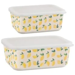 B&M Rectangular Tubs 2pk - Lemons -Household Items Shop 392929 2pk reuse and repurpose rectangle tubs lemon 3