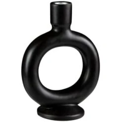 B&M Round Candle Holder - Black