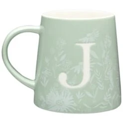 B&M Floral Alphabet Mug (Assorted) -Household Items Shop 394397 floral alphabet mug green j