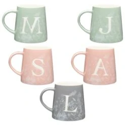 B&M Floral Alphabet Mug (Assorted) -Household Items Shop 394397 floral alphabet mug group