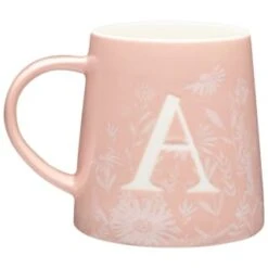 B&M Floral Alphabet Mug (Assorted) -Household Items Shop 394397 floral alphabet mug pink a