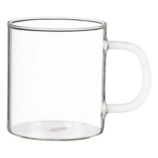 B&M Glass Mug With Coloured Handle 3 B&M Glass Mug With Coloured Handle