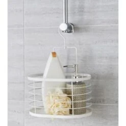 B&M Hanging Bathroom Caddy - White -Household Items Shop 394579 hanging caddy white