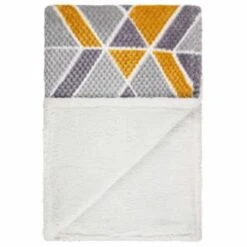 B&M Simply Geo Waffle Throw - Ochre -Household Items Shop 394916 simply geo waffle throw ochre 3